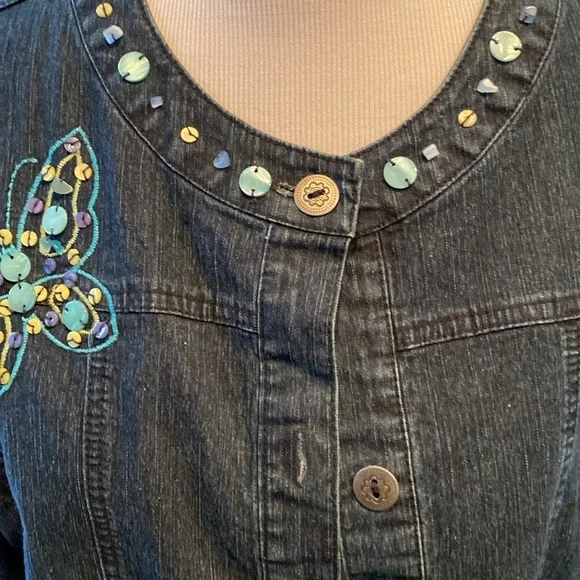 Alfred Dunner Denim Jacket, Dark Wash - Picture 2 of 6